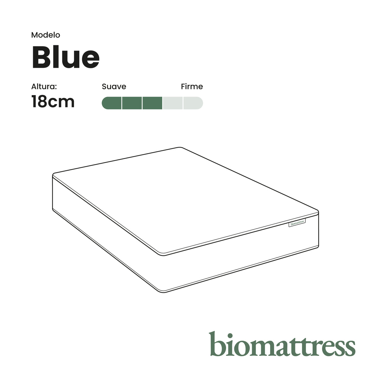 Colchón Bio Mattress Blue, frescura y confort que te acompañan durante el sueño.