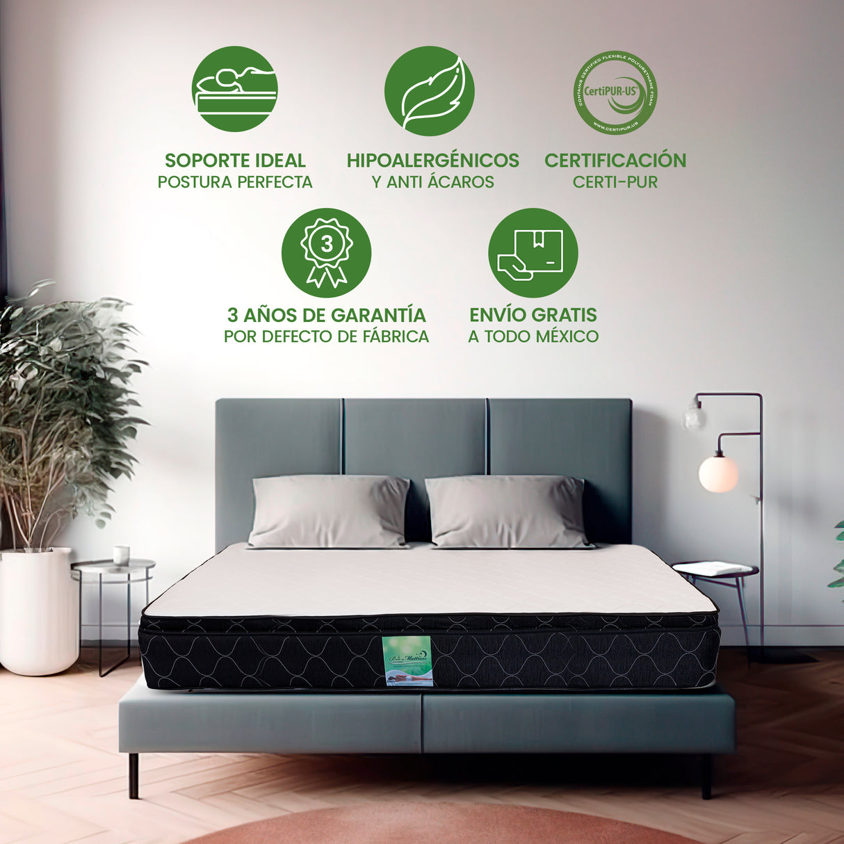 Colchón Madrid con resortes continuos