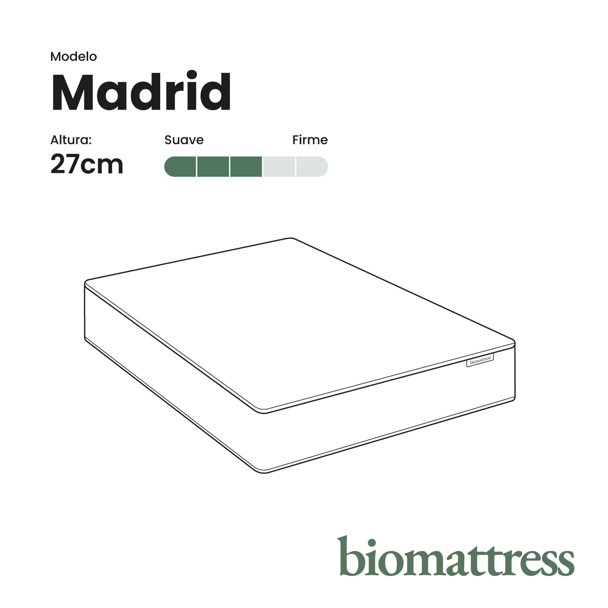 Colchón Madrid con resortes continuos